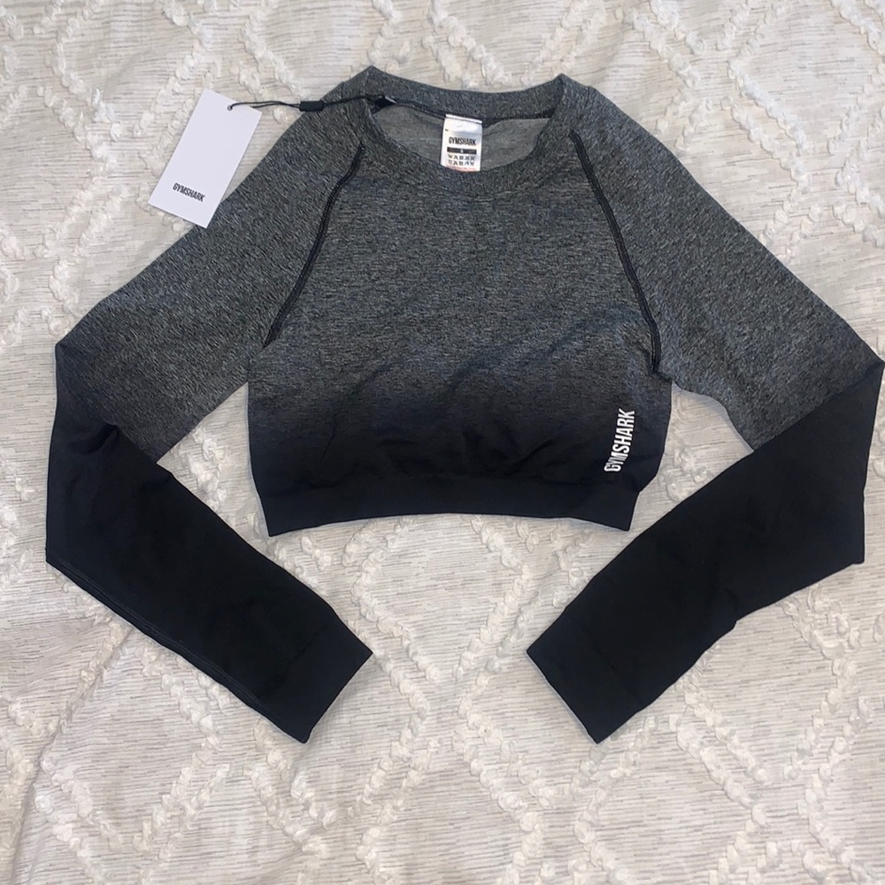 Gym shark adapt ombré long sleeve crop top